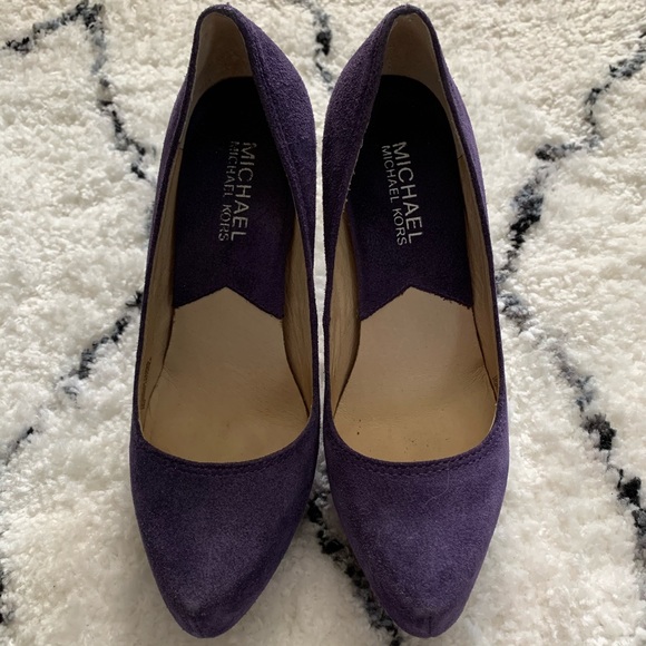 Purple Suede Michael Kors Pumps - Picture 3 of 6